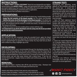 MANIC PANIC Flash Lightning Hair Bleach Kit - 30 Volume Developer + Bleach Powder for Hair Lightening + Lifting up to Five Levels - Vegan And Cruelty Free
