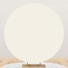 Leowefowa 7.2x7.2ft Polyester Solid Beige Round Backdrop Stand Cover -