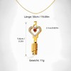 SeLgurFos Heart-shaped Golden Cage Key with 50 cm Necklace for