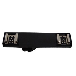 vhbw Dual Hot Shoe Adapter Compatible with Canon EOS 10D, 1100D Camera - E-TTL Dual Hot Shoe Splitter, Plastic/Metal, Black