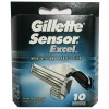Gillette Sensor Excel Razor Blade Refills - 10 Cartridges