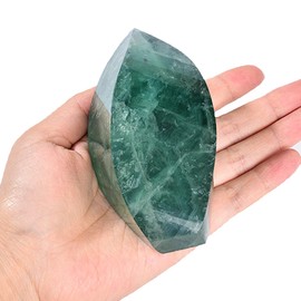 JIC Gem Green Fluorite Crystal Natural Healing Crystal Point Fluorite Stone 4 Sides Tower Energy Gemstone Home Decor 0.6-1.1 Lbs
