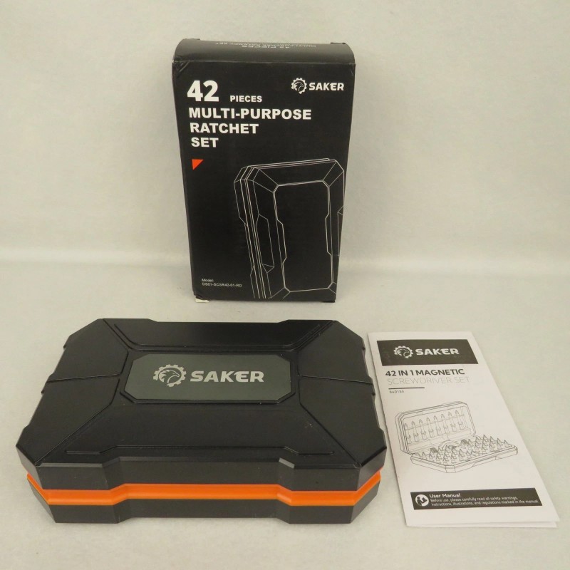 Saker 42 Piece Magnetic Multi Bit Ratchet Screwdriver Set T-Handle