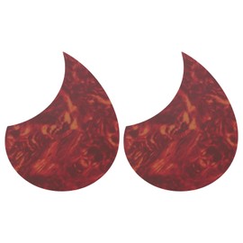 MECCANIXITY 2 Pcs Acoustic Guitar Pickguard Guitar Guard Plate Fit 36 Inch Self Adhesive Right Handed Acoustic-Electric Guitar Parts 98x134mm Water Drop Shape Red Rock Texture