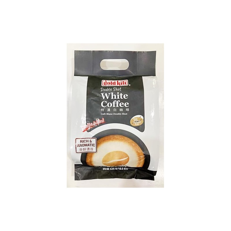 Double Shot White Coffee, Rich & Aromatic, 15 Sachets, 18.5