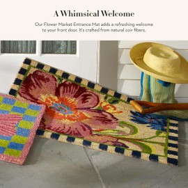 MACKENZIE-CHILDS Entrance Mat, Decorative Outdoor Front-Door Mat, Coir Doormat, Flower Market