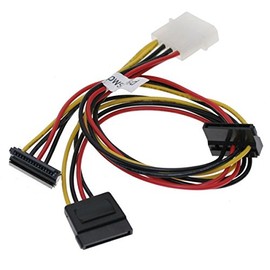 SATACables SATA Y Power Cable 1 Molex 4-Pin Adapter to 3 15-Pin SATA Power Plug Ports