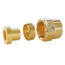 Somatherm for You – Compression Straight Connector (Screw) for PER Tube Diameter 12 – Female Spinning Nut 12/17 (3/8 Inch)