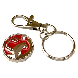 Vauxhall Car Keyring – New £1 Coin Design (12 Corners) | Detachable Red Logo | Metal Alloy Keychain | Ideal for Birthdays, Christmas, Gifts (Silver & Red)
