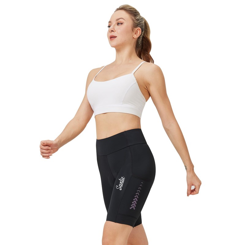 Santic Women's Padded Cycling Shorts, A-violet, XL