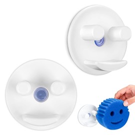 Encuryna Schwammhalter Küche,2 Stück Smiley Schwammhalter mit Saugnäpfen Installation des Saugnapfs für Waschbecken Schwamm-Organizer für die Küche,Schwämme Nicht inbegriffen