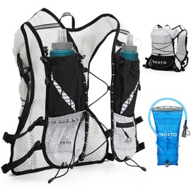 IX INOXTO Running Hydration Vest Backpack, Lightweight Water Backpack with 1.6L Water Bladder Daypack for Women Men,Adjustable Running Vest Pack for Trail Running Hiking Cycling Race Marathon (Gray)