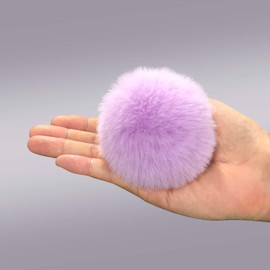 Cityelf Cute Faux Rabbit Fur Ball Pom Pom Keychain Car Key Ring Handbag Tote Bag Pendant Purse Charm (Lightpurple)
