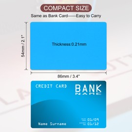 PATIKIL 300 Pack Metal Business Cards Blank, 0.21mm Thick 3.4x2.1 Inch Aluminum Laser Engrave Printable Name Card for Custom DIY, Blue