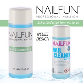 Nailfun nail cleaner blue [100 ml] special cleaning fluid for the natural nail cleaner cleans and degreases the natural nail before shaping and removes the cohesion layer from the gel when the gel hardens.