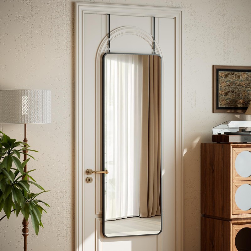 VooBang 14"x48" Full Length Over The Door Mirror - Aluminum