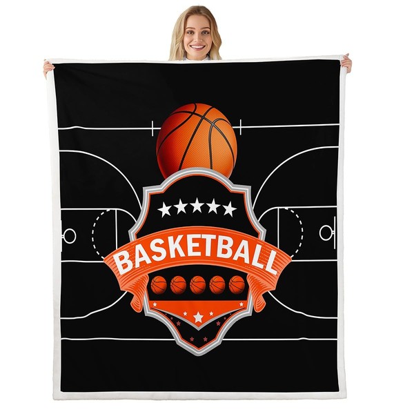 Feelyou Basketball Sherpa Blanket for Bed Sofa Couch Kids Boys