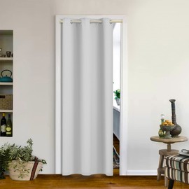 MYSKY HOME Blackout Window Curtain Grommet Top Thermal Insulated Window Treatment for Living Room Bedroom 1 Panel, W42 x L72, Greyish White