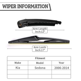 Rear Wiper Arm Blade Nut Set Replacement for Kia Sedona,Carnival Sedona Only 2006-2014,Minivan,Carnival Rear Wiper Cover Accessories, Wiper Cap Set for Back Windshield Window,OE:988104D001