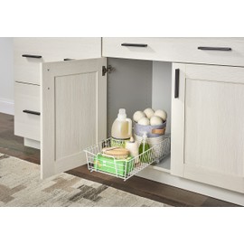 ClosetMaid Pull Out Cabinet Organizer, Heavy Duty, Slide Out Pantry Shelves Drawers for Kitchen, Bathroom, 5.25" H x 11.13" W x 20" D, White
