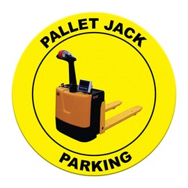 Pallet Jack Parking Floor Decals Yellow Anti-Slip Round Shape C Business Industrial Signs Stickers 36Inches Longer Side