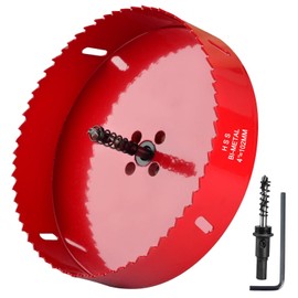 4 Inch Hole Saw with Arbor,102mm M42 HSS Bi-Metal Hole Cutter,Triangular Shank Hole Saw Drill Bit with Spring,Hole Saw Tools for Wood, Metal, Plastic, PVC, Plywood, Drywall, Fast Chip Removal