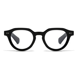 Long Keeper Runde Blaulichtfilter Brille Damen Herren Computer Gaming Brillen Klare Brillen Anti Blendung Anti Augenstamm (Bright Black Clear)