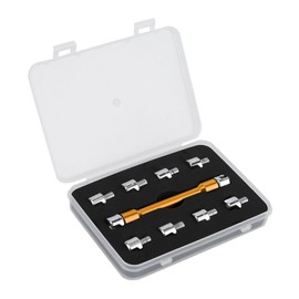 Motorcycle Spoke Wrench, CNC Spanner Set 5.0‑6.8 Length 93mm/3.7in With Storage Box for Most Motorbike(B (golden)) Other Repair Tools