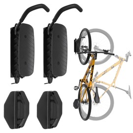 bimiti 2PCS Swivel Bike Wall Mount Bike Wall Mount Wall Mounted Bike Rack Hanging Bike Rack for Garage with Load Bearing Up to 66.14 LBS Garage Bike Rack Wall Mount Black