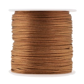 Mandala Crafts Nylon Satin Cord 0.6mm Rattail Cord Brown String - 100 Yds Nylon Chinese Knotting Cord Rat Tail Silk Cord for Bracelet Necklace Jewelry Making Macrame Trim