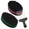 2pcs Sponge Brushes Afro Comb Oval Double Hole Curling Sponge