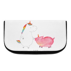 Mr. & Mrs. Panda Cosmetic Bag Unicorn + Pig Horn, White, Hand Drawn