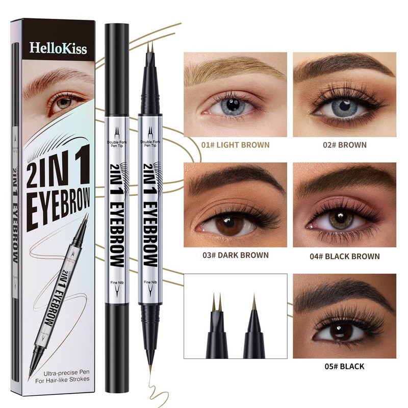 Eyebrow Pencil, Microblading Eyebrow Pen, 2-In-1 Dual-Ended Eye Brow Pencil