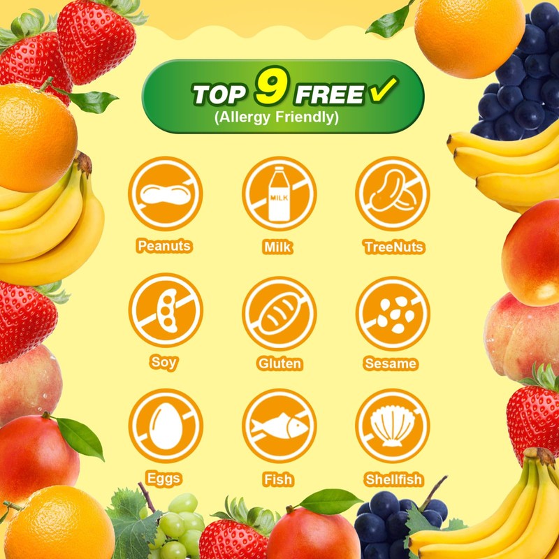 Wellspring Peelable Gummy Candies Individually Wrapped, 7 Friuts in 7