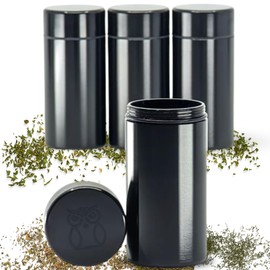 Portable Aluminum Stash Containers (50mL) for Herbs, Spices, Coffee & More, Waterproof Smell Proof Container, Small Airtight Containers (Set of 4)