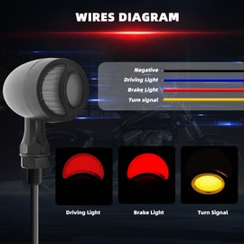 FATECIM Bullet Motorcycle LED Rear Turn Signals, Motorcycle Duolamp Brake Tail Light, Motorcycle Blinkers Indicators for Harley Honda Yamaha Suzuki Kawasaki Cruiser Chopper Bobber Black