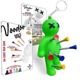 Voodoo Golf Ball Tee Holder | Novelty Keychain Accessory for Bags | Gift for Men | Fits 3 1/4, 2 3/4, 1 1/2 Tees, green