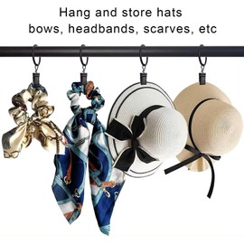 2 in 1 Stainless Steel Round Curtain Hooks with Removable Clips, Used for Curtains, Hanging Party Lights, Photo Camping Tents, Art Craft Displays, Garden Courtyards Decoration, 2.4' Black 100 Pack