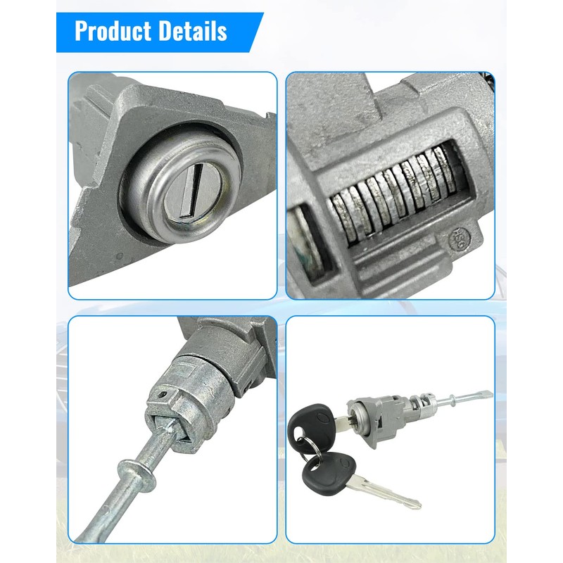 Front Door Lock Cylinder Set Kit with 2 Keys Fit