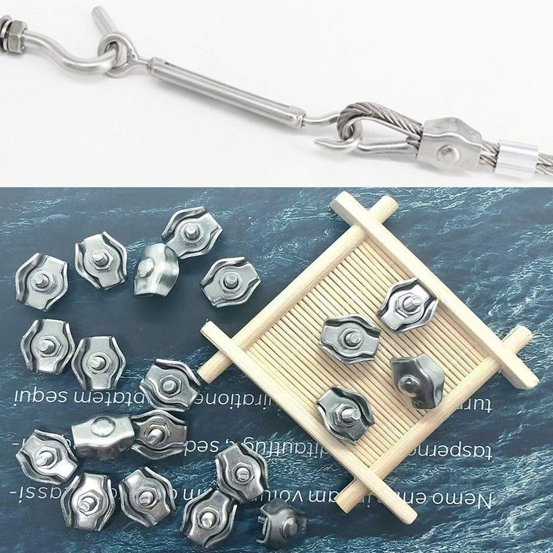 20 Pieces M3 Wire Rope Clip 304 Stainless Steel  Single