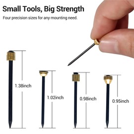 Picture Hanging Nails Set, 80 Pieces, 4 Sizes Wall Hardware Kit with Spirit Level, Wall Decorative Nails for Hanging Pictures, Black