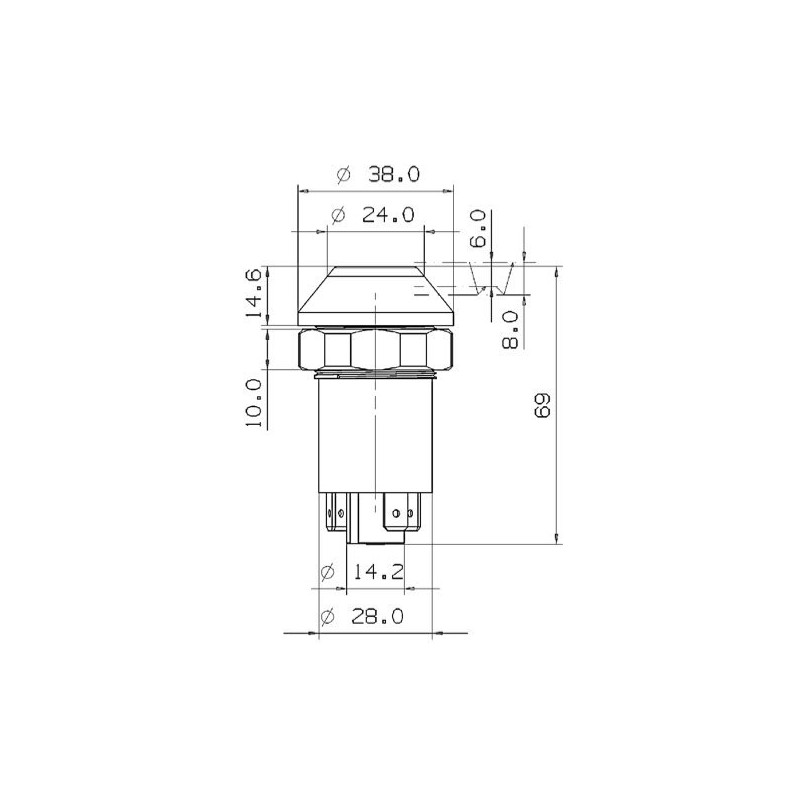 Pressure Switch with Locking Mechanism KM10040025, Symbol Work Light, with