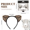 Ewaycom Cheetah Ears Headband with Tattoos Women Leopard Ear Hairband