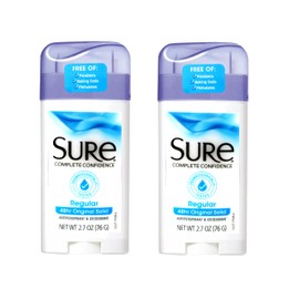 Sure Original Solid Anti Perspirant and Deodorant, Regular Scent, 2.7-Ounces (Pack of 2)