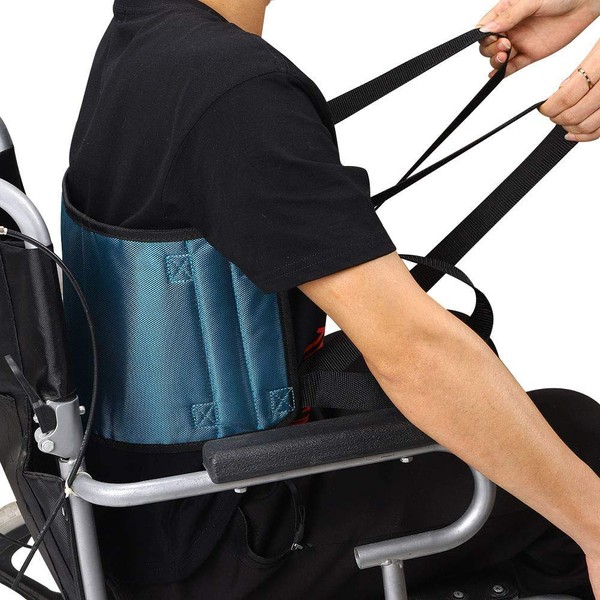 Transfer Belt with Handles, Patient Lifter Care Aid, Standing Aid Belt for Elderly People in Wheelchair (Green)