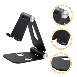 Hemoton 2pcs Folding Cell Phone Stand,Aluminum Alloy Foldable Desktop Phone Holder Cradle Dock