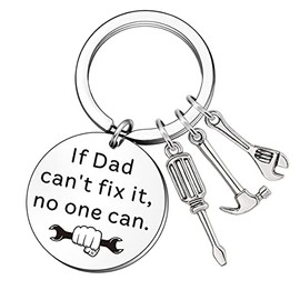 QMVMV If Dad Can't Fix It No One Can Repair Tools Keyring,Screwdriver/Hammer/Spanner Charm Key Chain Ring Gifts for Dad