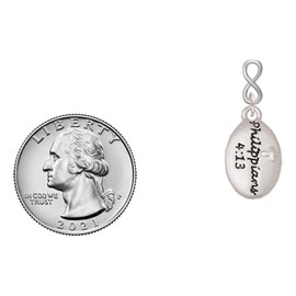 Delight Jewelry Silvertone Bible Verse Philippians 4:13 Silvertone Infinity Post Earrings