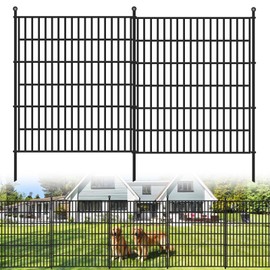Toolterritary 10 Panels No Dig Garden Fence, 40 in(H) X 24.2 ft(L) Metal Fence Panels, Thickened Rustproof Garden Fencing, Animal Barrier Fence for for Dogs, Rabbits, Landscape, Patio