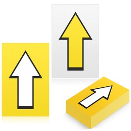 Humyoun 150 Pcs Racing Course Trail Marker Arrow Sticker Arrow Sign Directional Signs Floor Markers Flashing Arrow Signs Outdoor Camping Hiking Hunting Driving, 8"x5" (Yellow White)